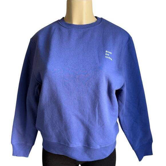 NWT ZARA Girsl Printed Washed Sweatshirt Blue/Purple Size 13/14 - Picture 2 of 7